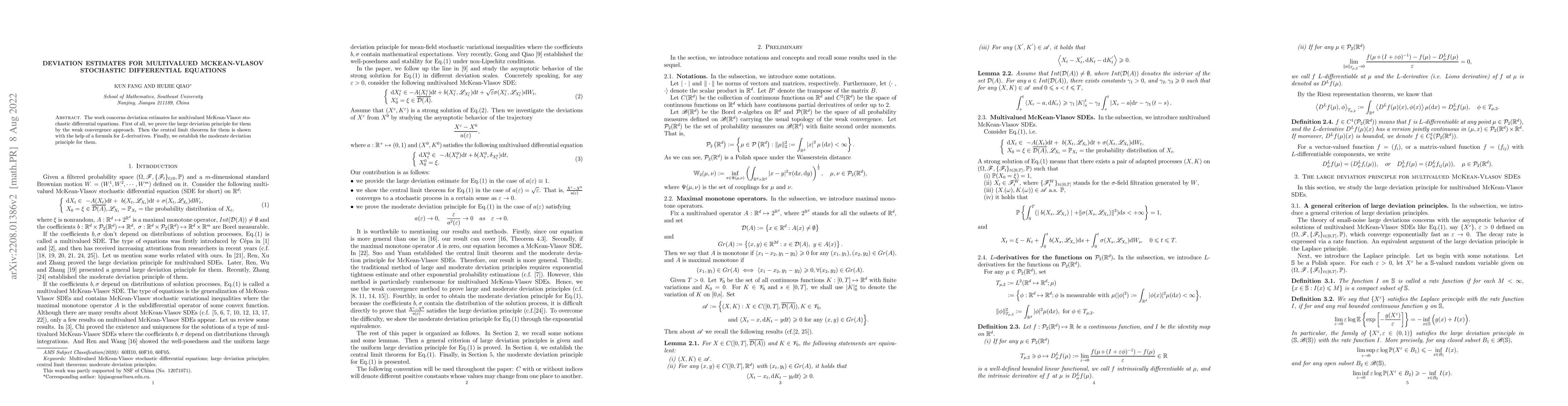 Thumbnail for Deviation estimates for multivalued McKean-Vlasov stochastic
  differential equations