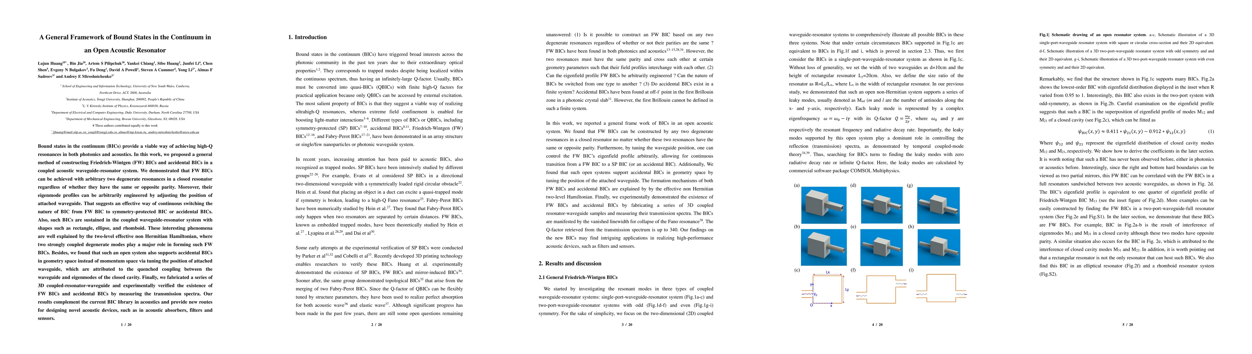 Thumbnail for A General Framework of Bound States in the Continuum in an Open Acoustic
  Resonator