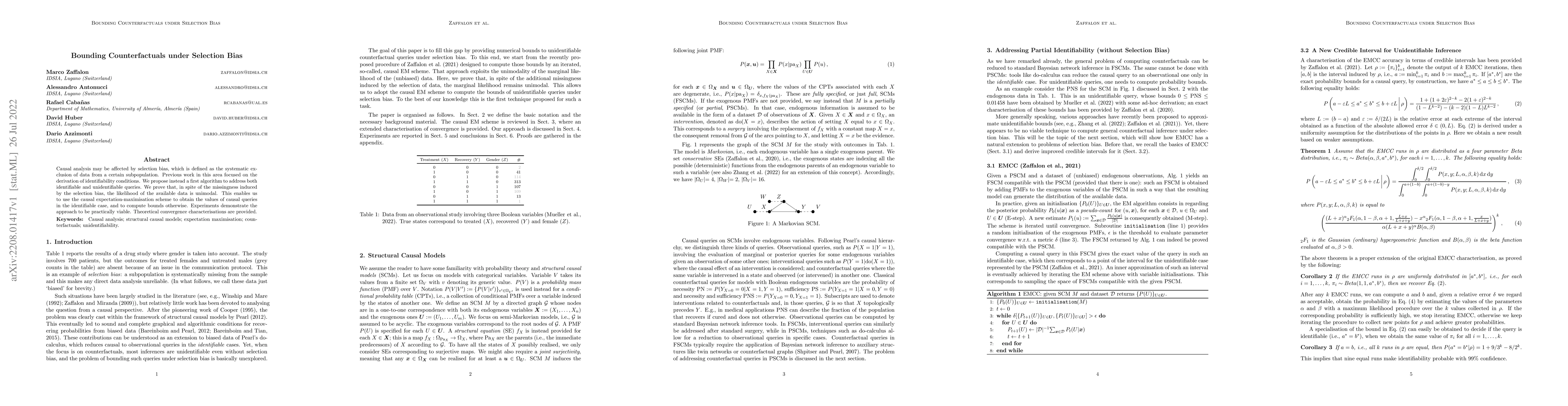 Thumbnail for Bounding Counterfactuals under Selection Bias