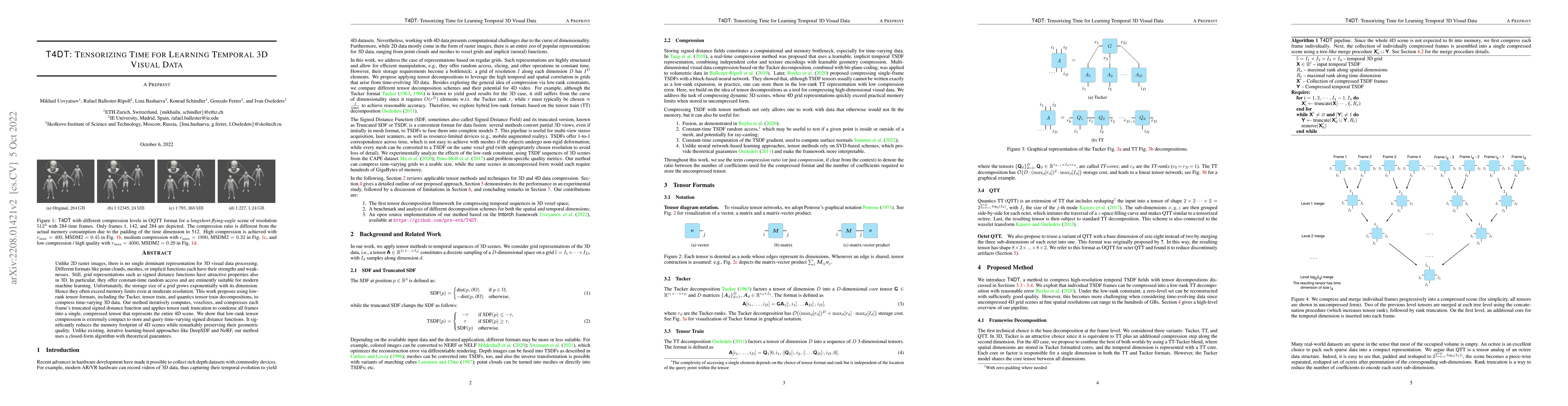 Thumbnail for T4DT: Tensorizing Time for Learning Temporal 3D Visual Data