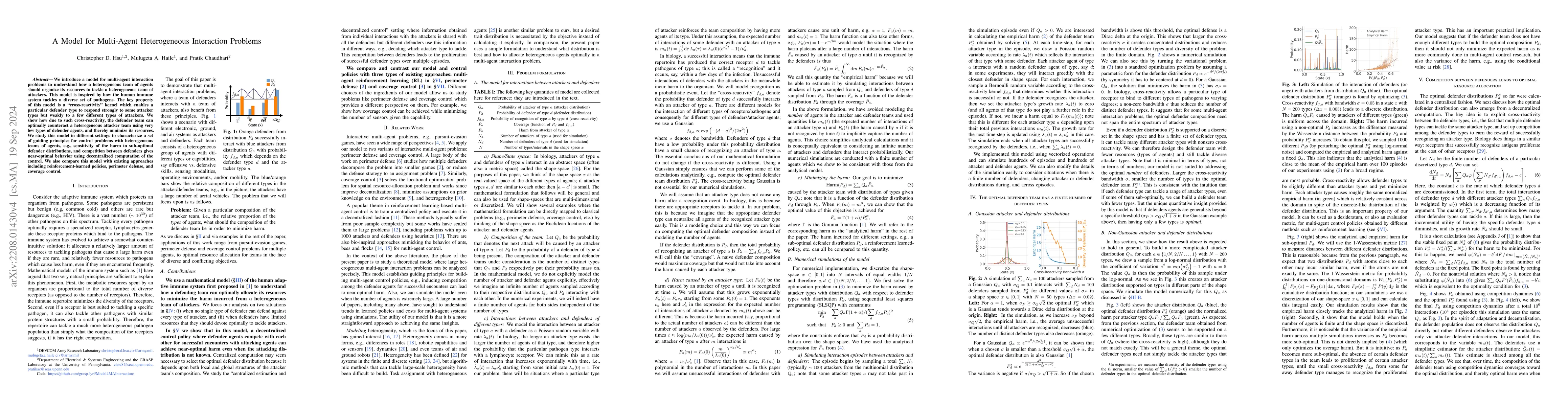 Thumbnail for A Model for Multi-Agent Heterogeneous Interaction Problems