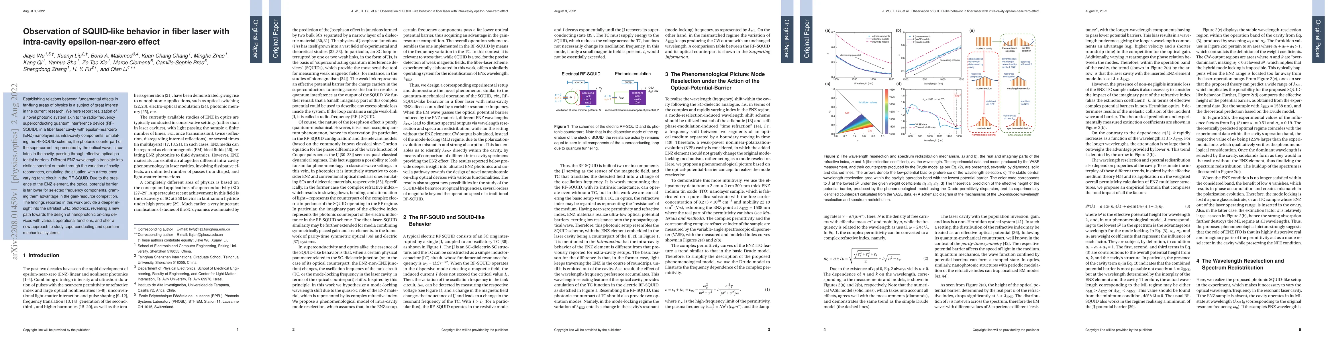 Thumbnail for Observation of SQUID-like behavior in fiber laser with intra-cavity
  epsilon-near-zero effect