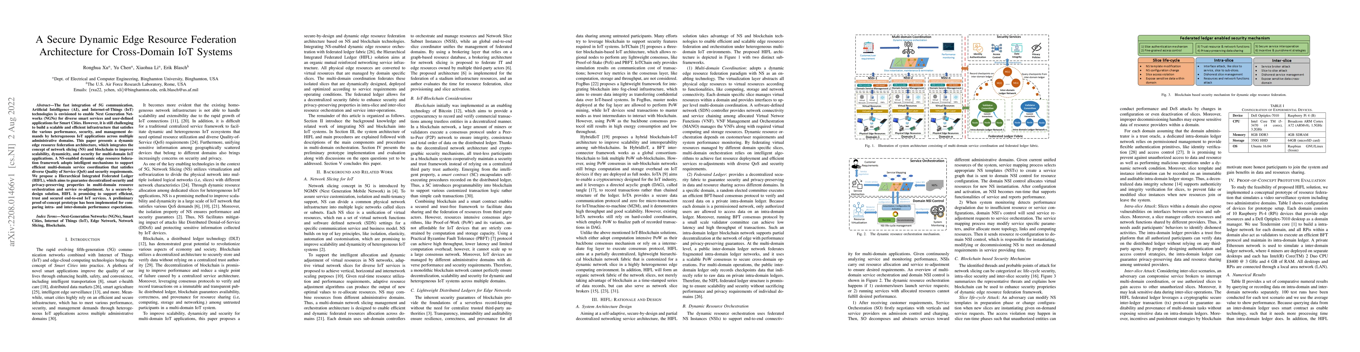 Thumbnail for A Secure Dynamic Edge Resource Federation Architecture for Cross-Domain
  IoT Systems