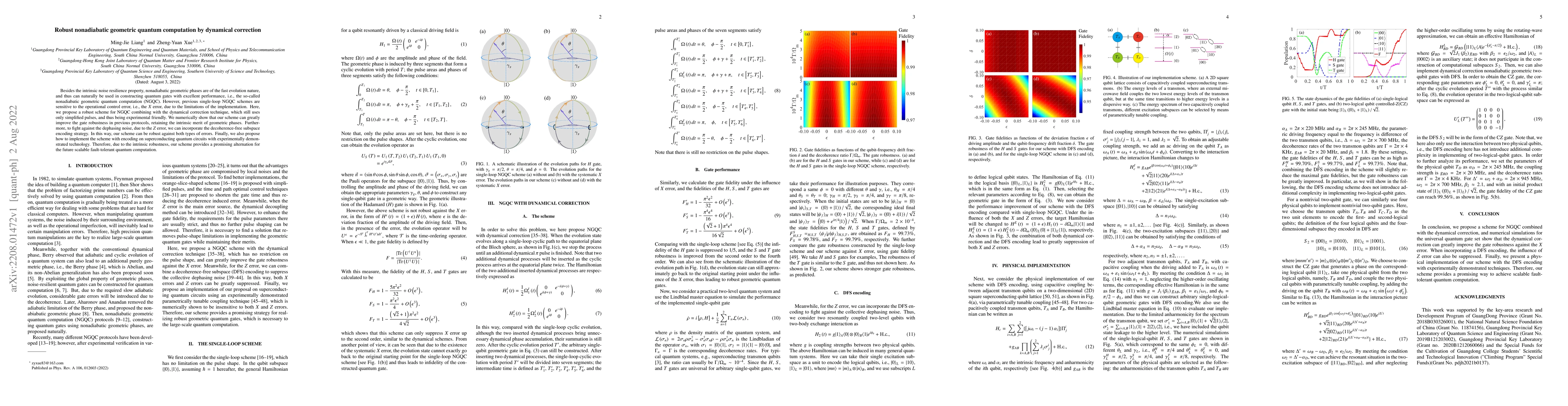 Thumbnail for Robust nonadiabatic geometric quantum computation by dynamical
  correction
