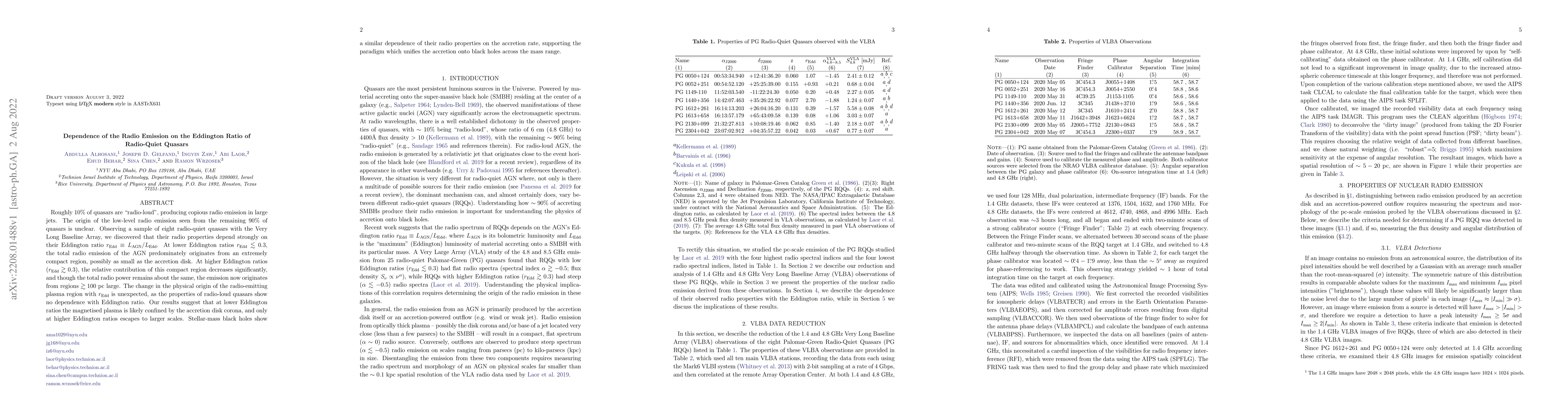 Thumbnail for Dependence of the Radio Emission on the Eddington Ratio of Radio-Quiet
  Quasars