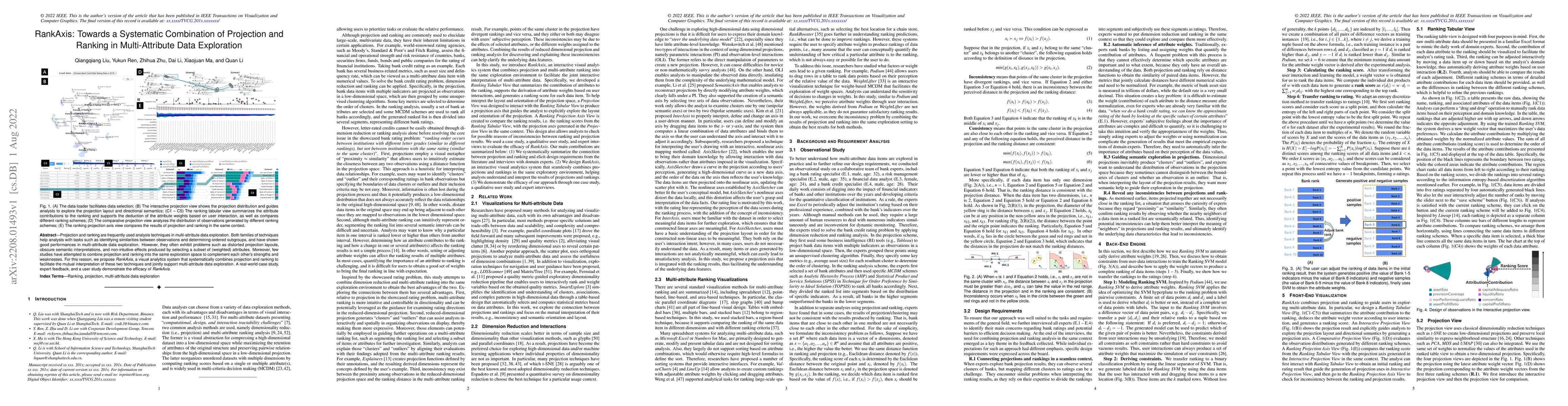 Thumbnail for RankAxis: Towards a Systematic Combination of Projection and Ranking in
  Multi-Attribute Data Exploration