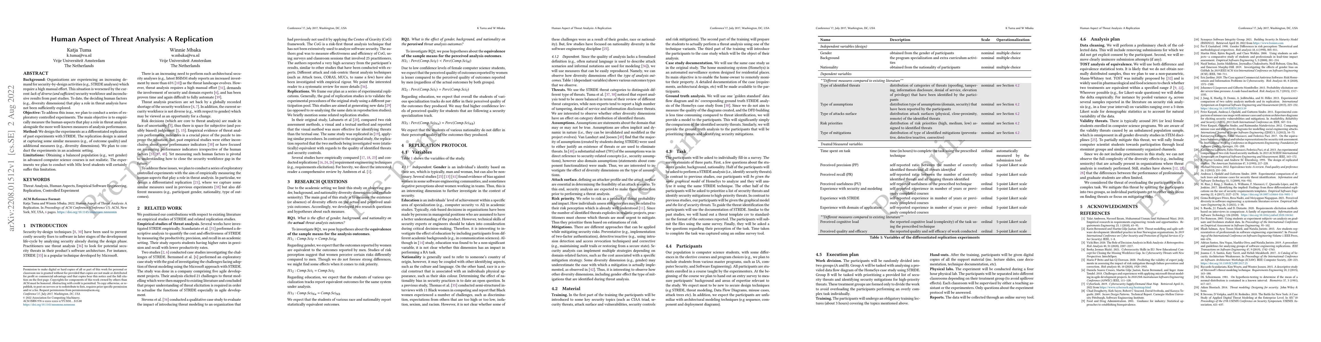 Thumbnail for Human Aspect of Threat Analysis: A Replication