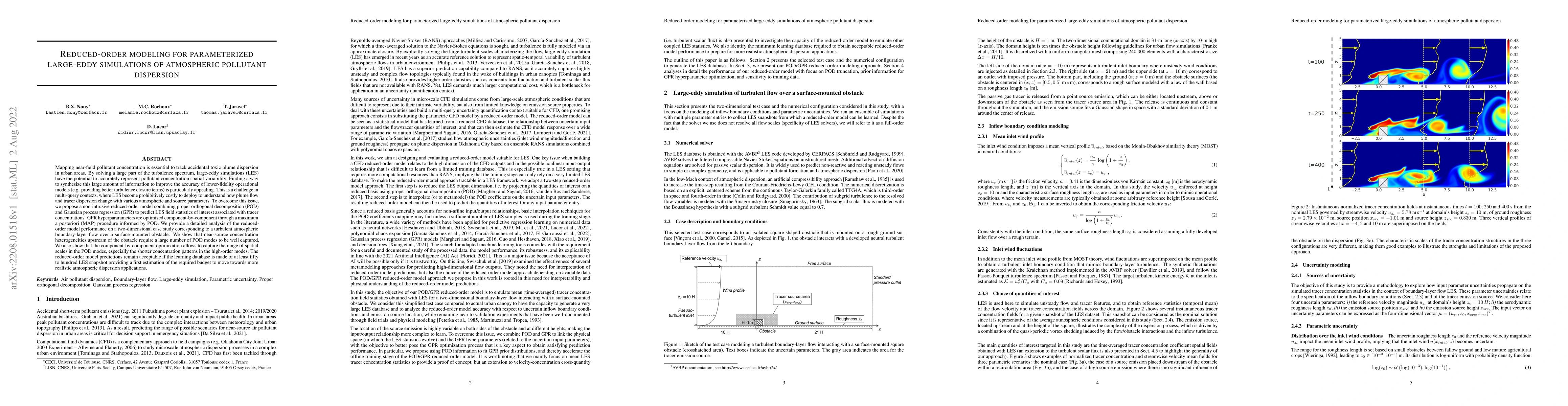 Thumbnail for Reduced-order modeling for parameterized large-eddy simulations of
  atmospheric pollutant dispersion