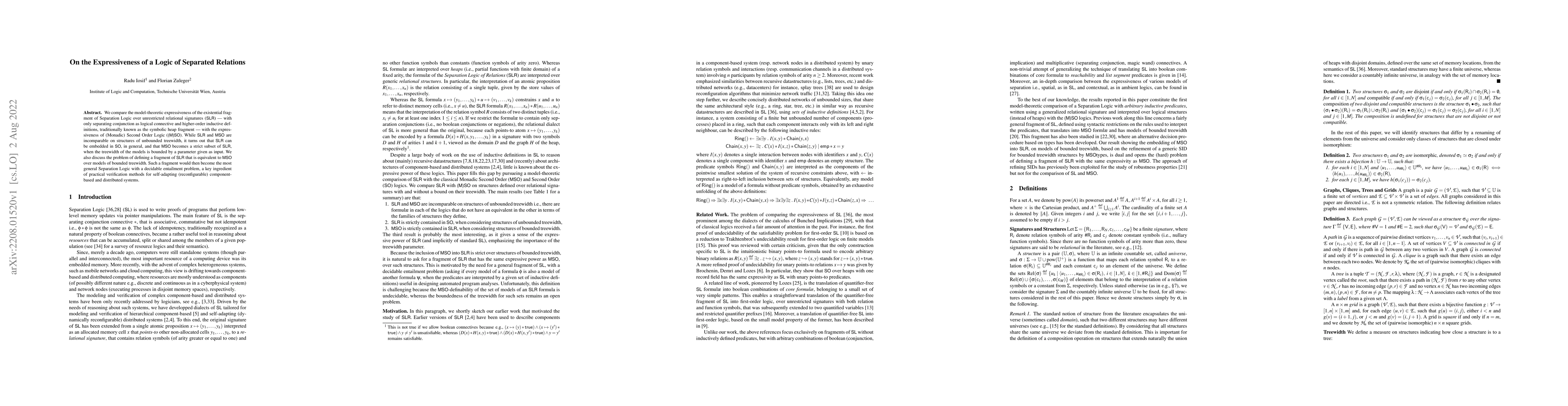 Thumbnail for On the Expressiveness of a Logic of Separated Relations