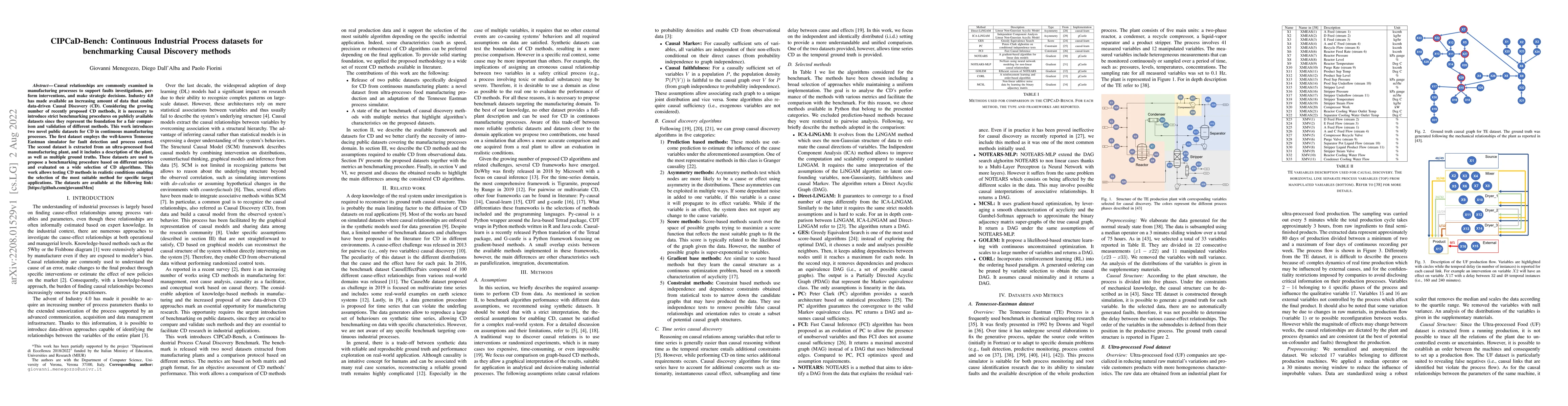 Thumbnail for CIPCaD-Bench: Continuous Industrial Process datasets for benchmarking
  Causal Discovery methods