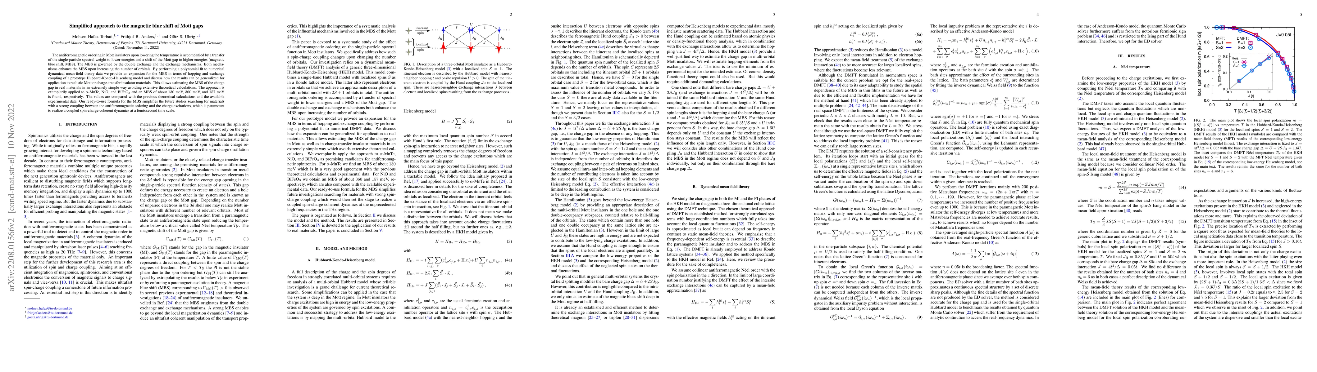 Thumbnail for Simplified approach to the magnetic blue shift of Mott gaps