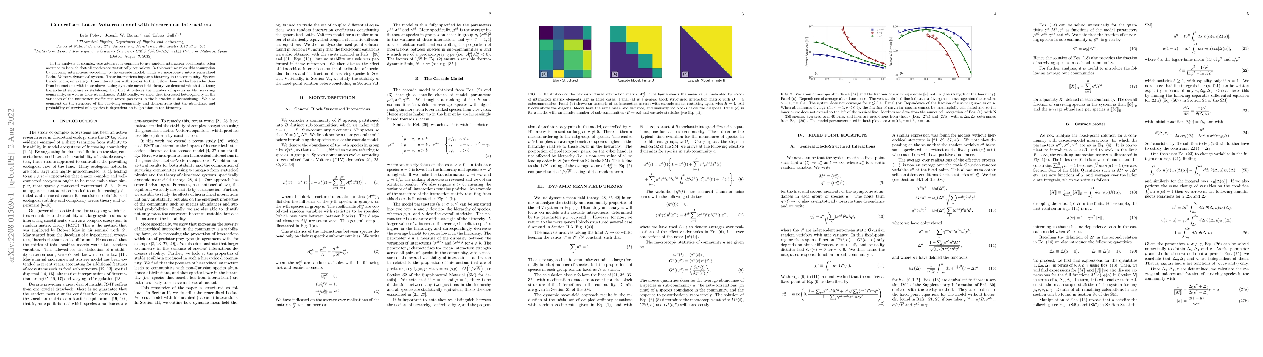 Thumbnail for Generalised Lotka-Volterra model with hierarchical interactions