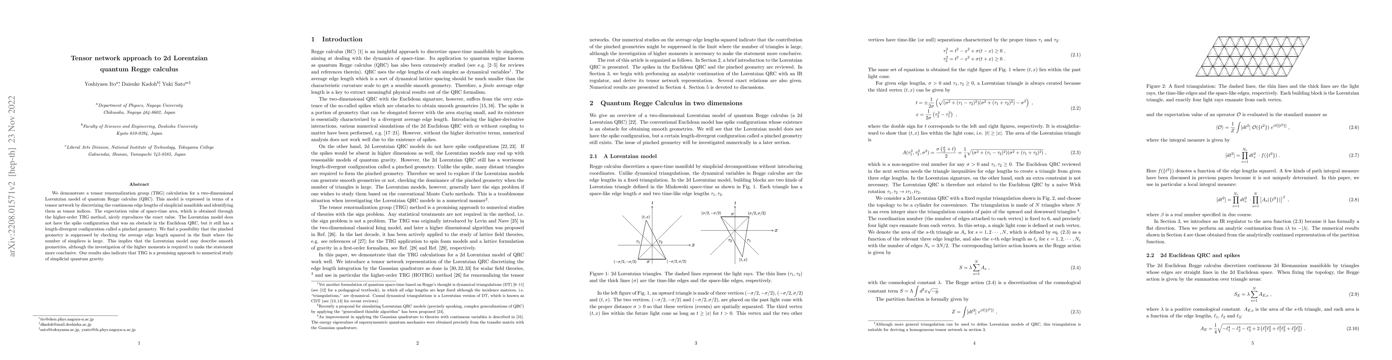 Thumbnail for Tensor network approach to 2d Lorentzian quantum Regge calculus