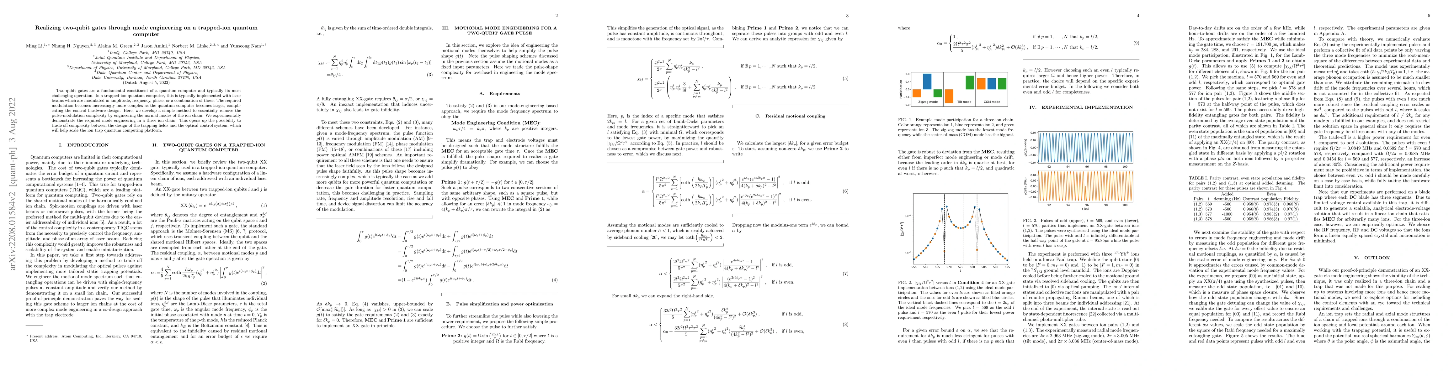 Thumbnail for Realizing two-qubit gates through mode engineering on a trapped-ion
  quantum computer