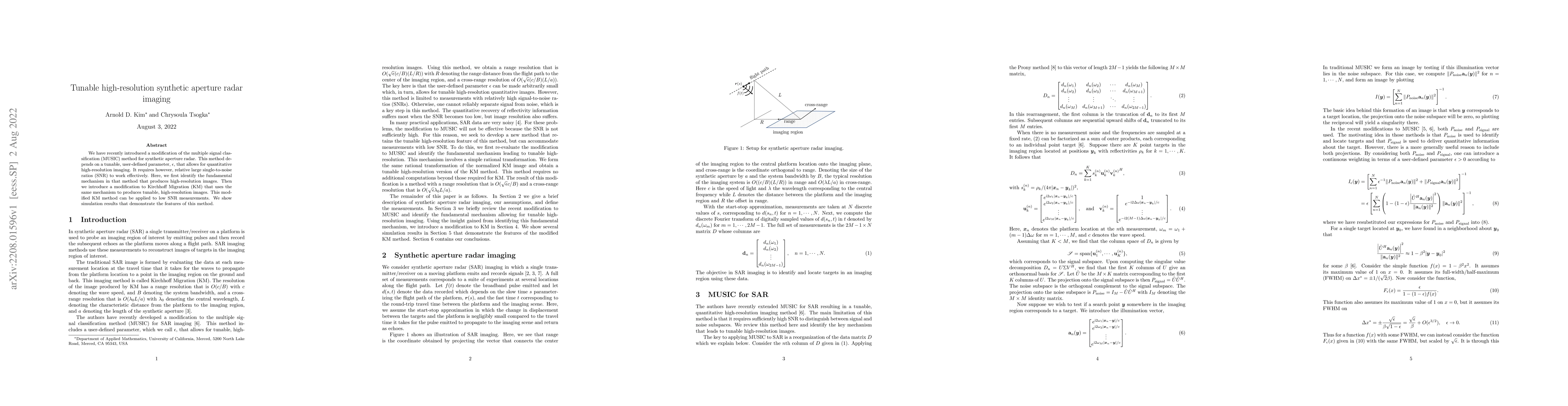 Thumbnail for Tunable high-resolution synthetic aperture radar imaging