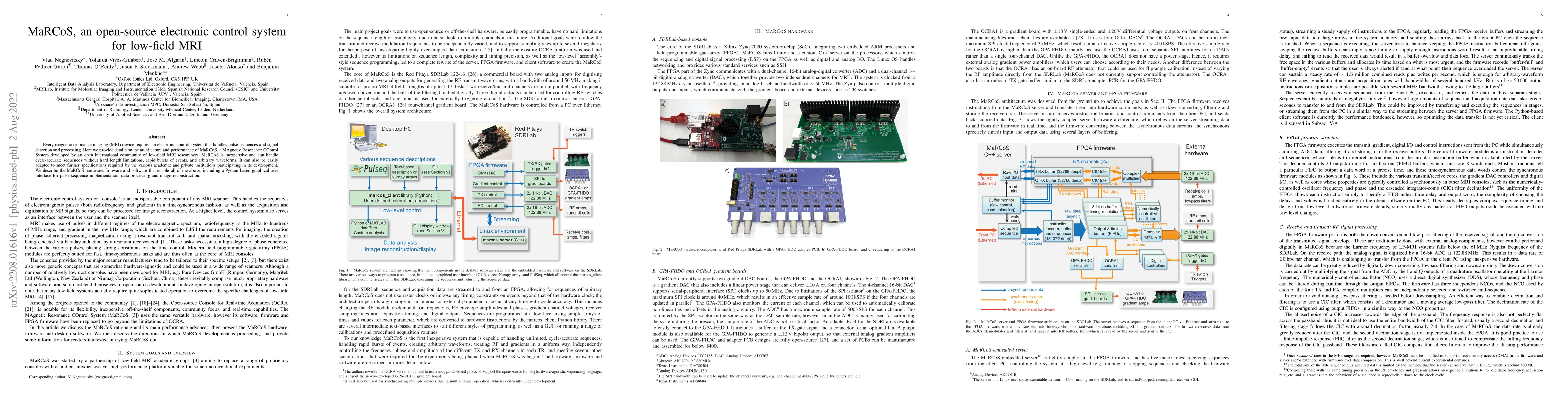 Thumbnail for MaRCoS, an open-source electronic control system for low-field MRI