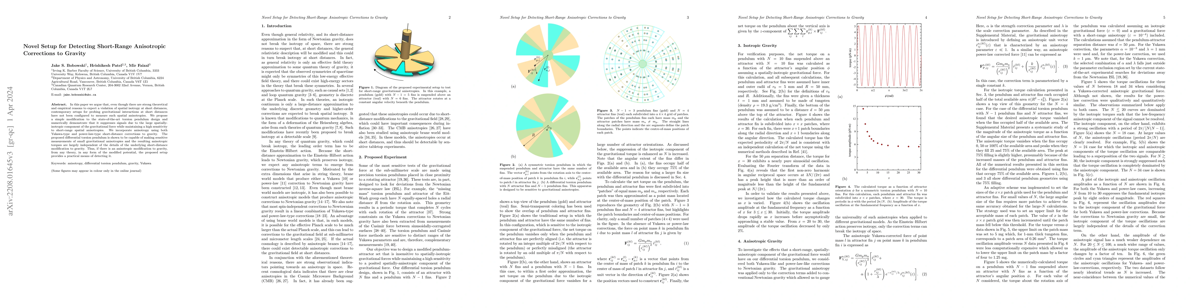 Thumbnail for Novel setup for detecting short-range anisotropic corrections to gravity