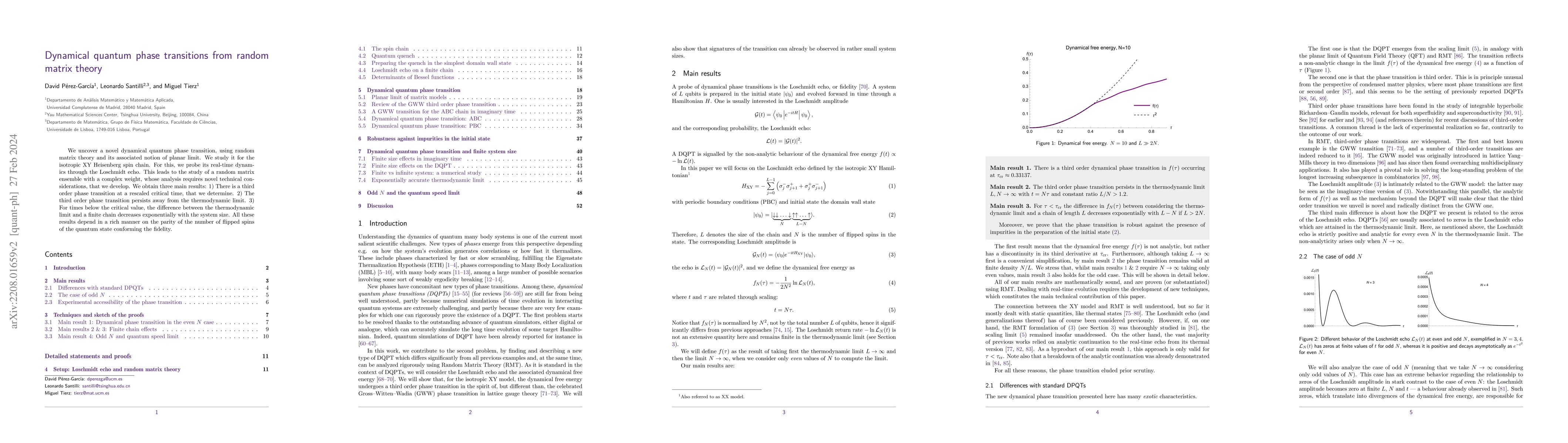 Thumbnail for Dynamical quantum phase transitions from random matrix theory