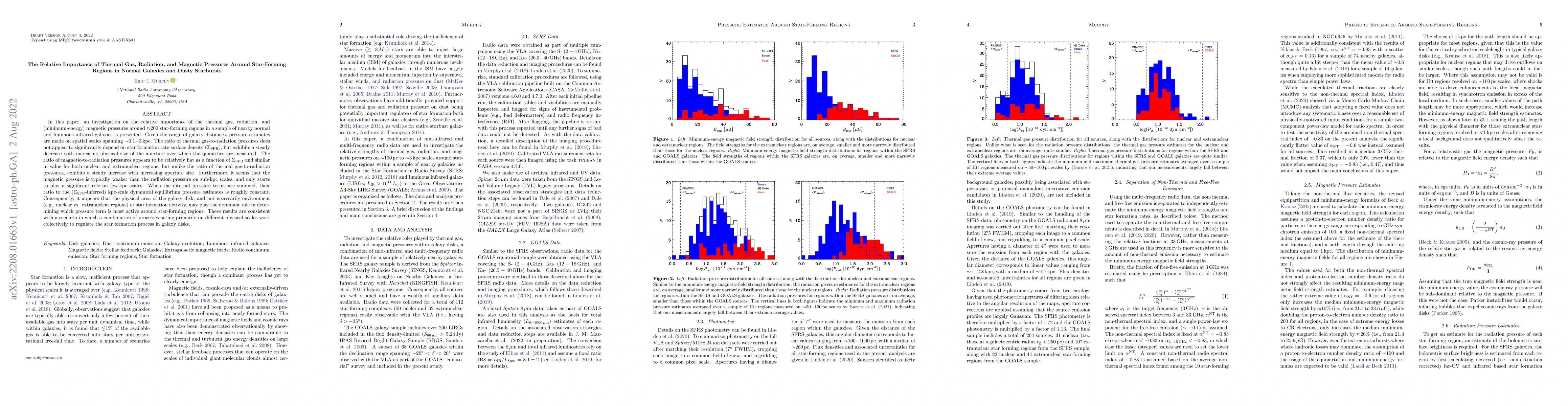 Thumbnail for The Relative Importance of Thermal Gas, Radiation, and Magnetic
  Pressures Around Star-Forming Regions in Normal Galaxies and Dusty Starbursts