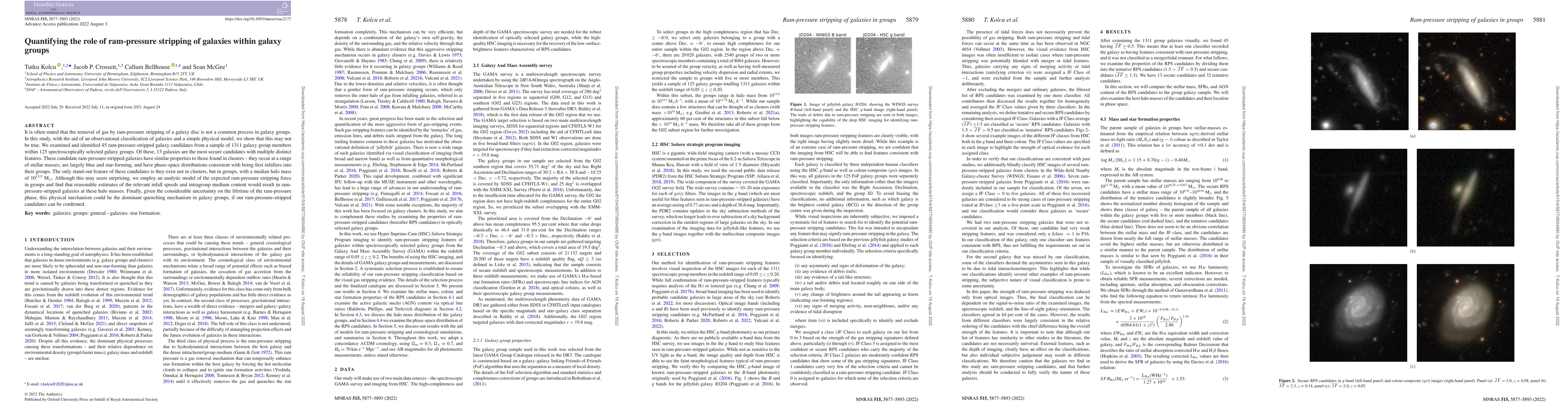 Thumbnail for Quantifying the role of ram pressure stripping of galaxies within galaxy
  groups