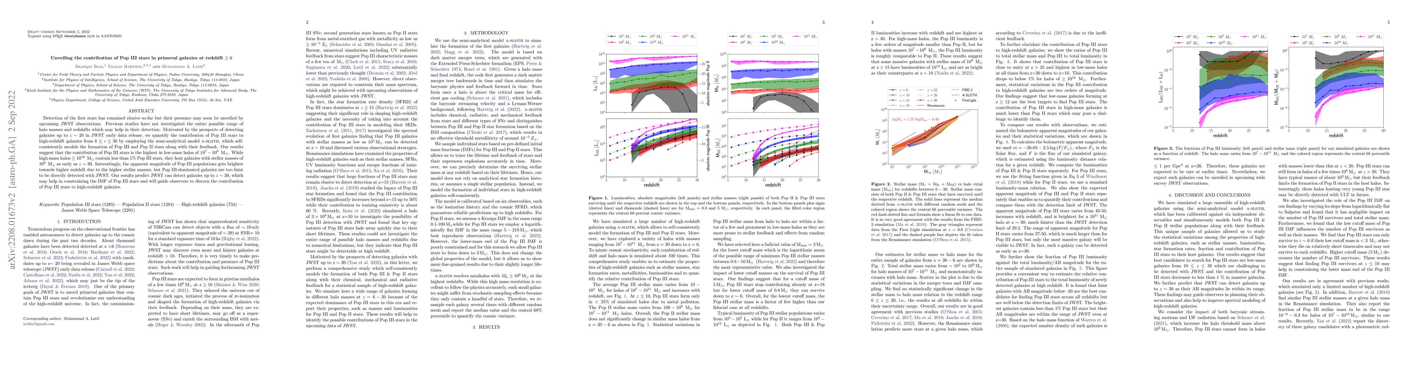 Thumbnail for Unveiling the contribution of Pop III stars in primeval galaxies at
  redshift $\geq 6$