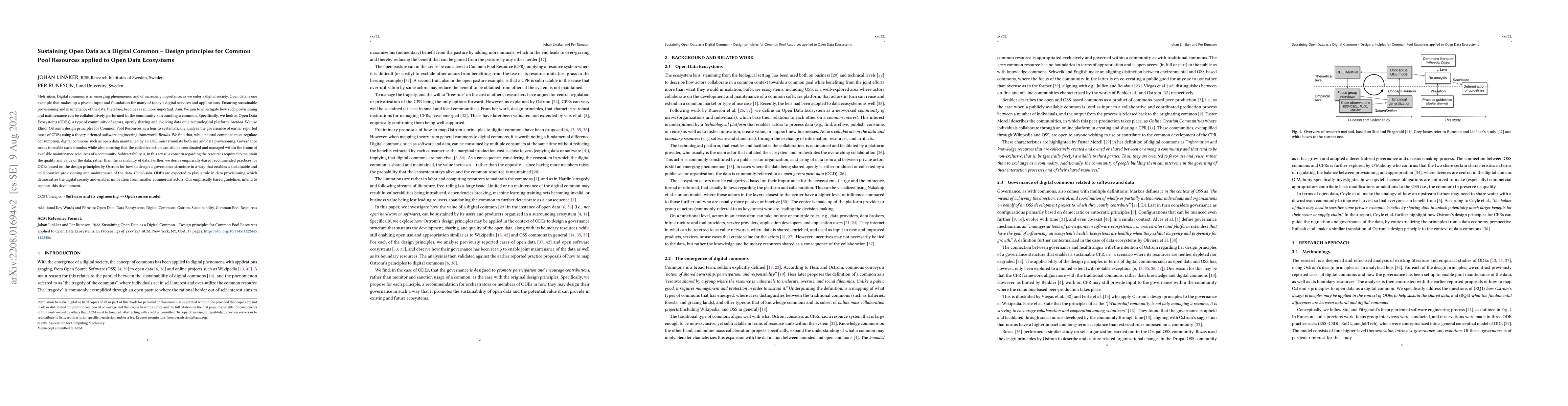 Thumbnail for Sustaining Open Data as a Digital Common -- Design principles for Common
  Pool Resources applied to Open Data Ecosystems