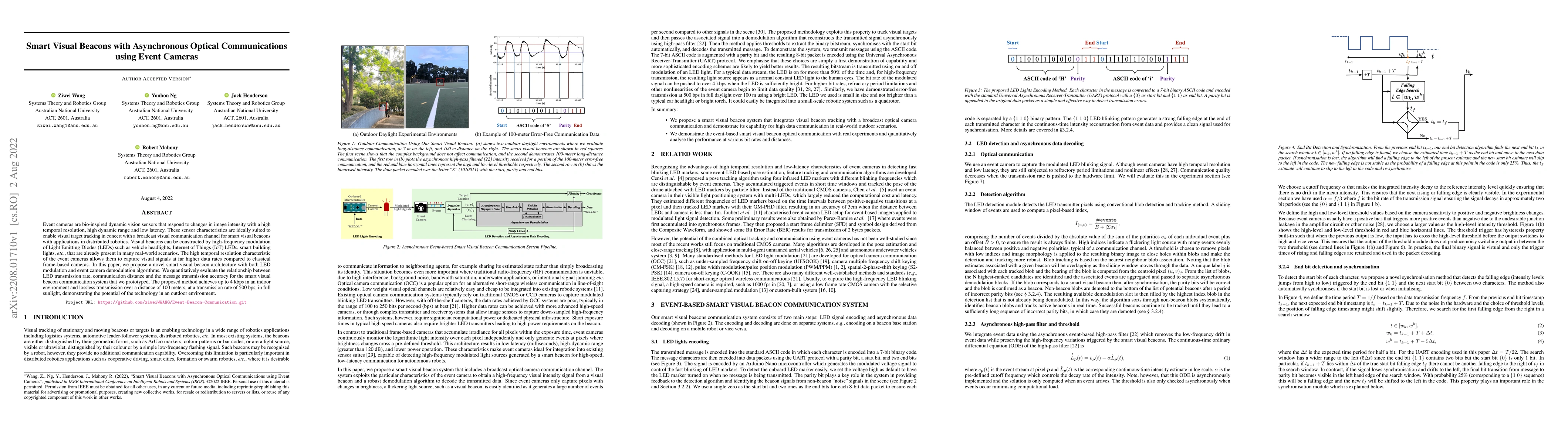 Thumbnail for Smart Visual Beacons with Asynchronous Optical Communications using
  Event Cameras