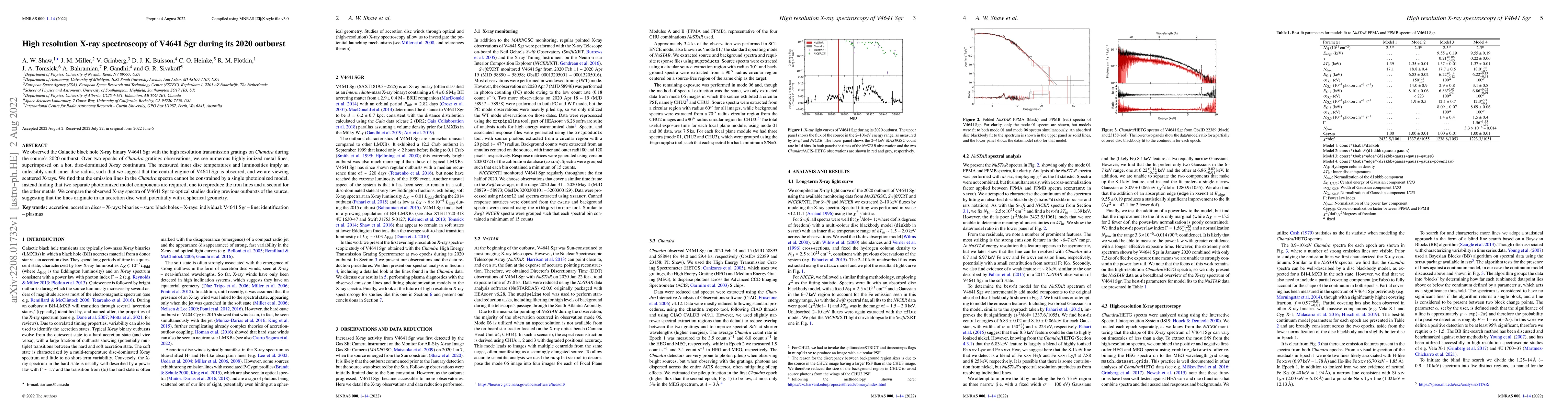 Thumbnail for High resolution X-ray spectroscopy of V4641 Sgr during its 2020 outburst