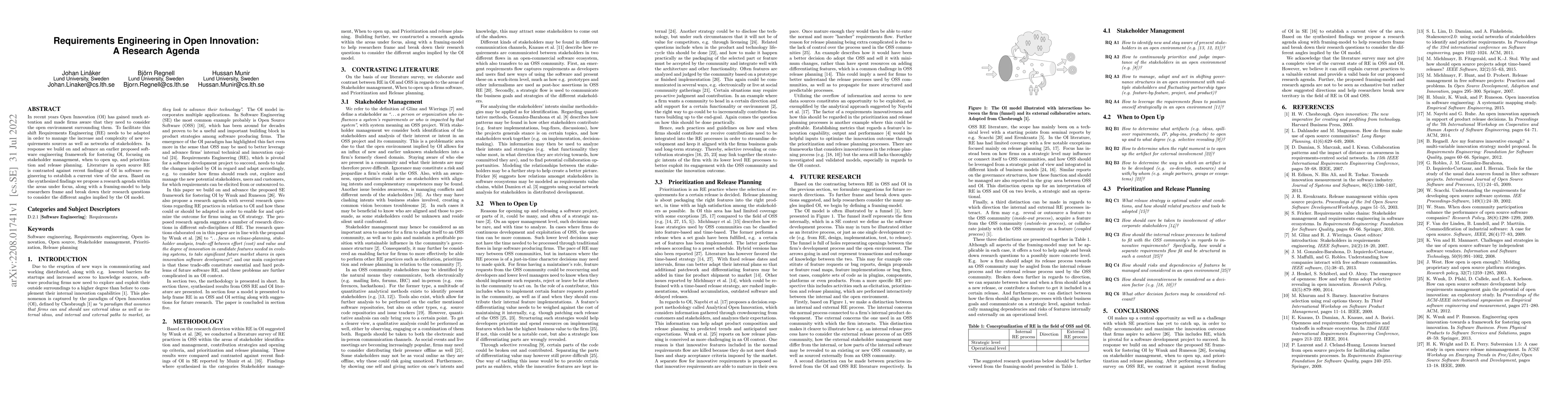 Thumbnail for Requirements engineering in open innovation: a research agenda