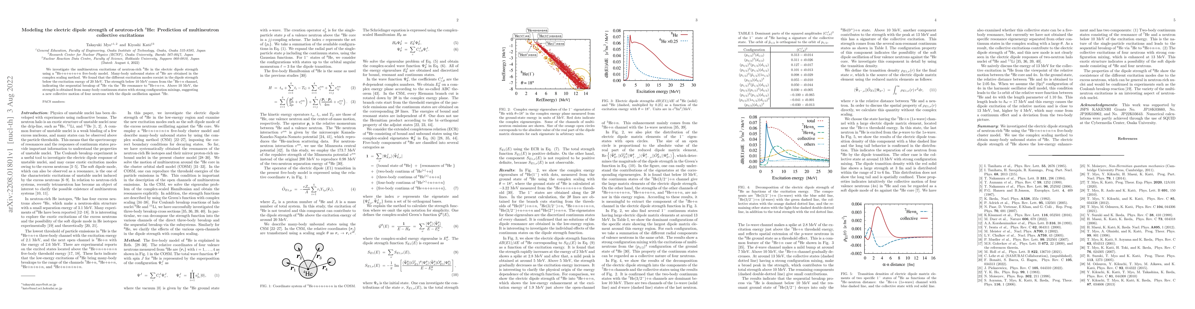 Thumbnail for Modeling the electric dipole strength of neutron-rich $^8$He: Prediction
  of multineutron collective excitations