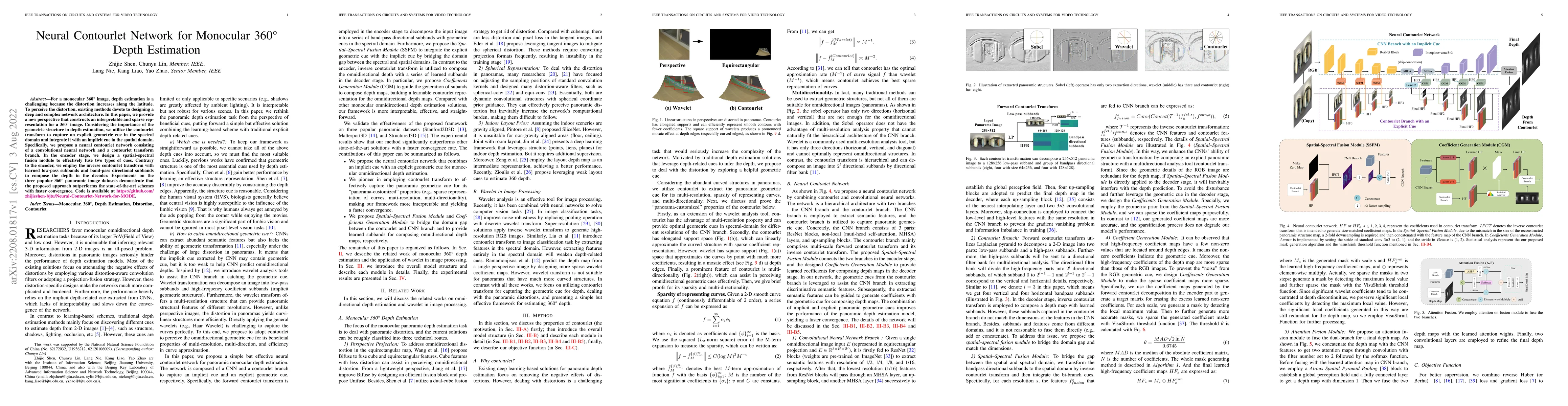 Thumbnail for Neural Contourlet Network for Monocular 360 Depth Estimation