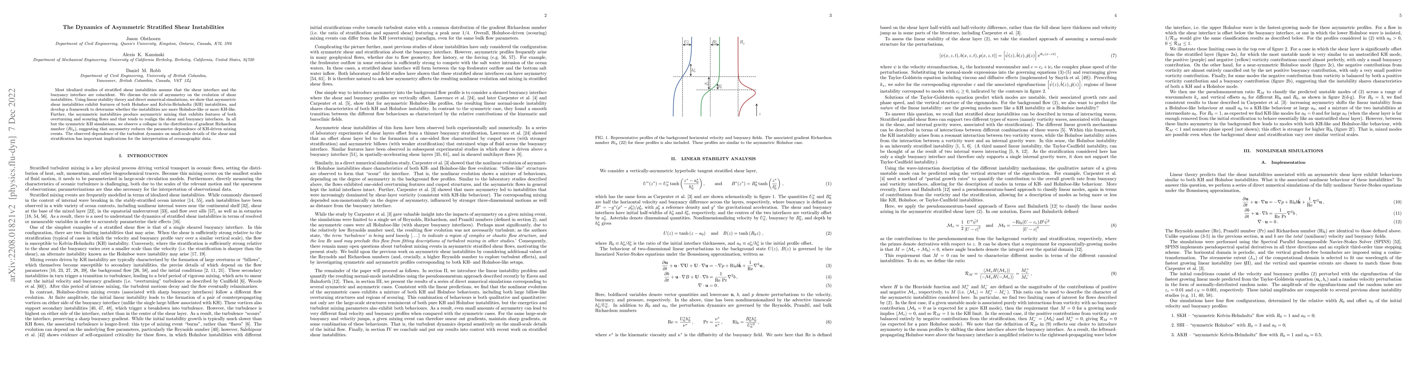 Thumbnail for The Dynamics of Asymmetric Stratified Shear Instabilities