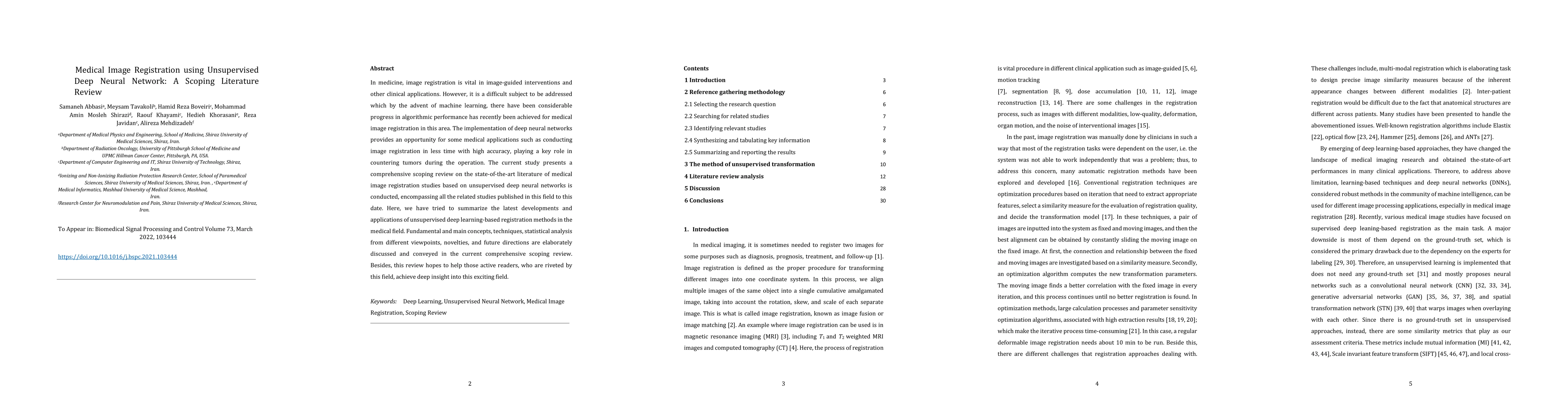 Thumbnail for Medical image registration using unsupervised deep neural network: A
  scoping literature review