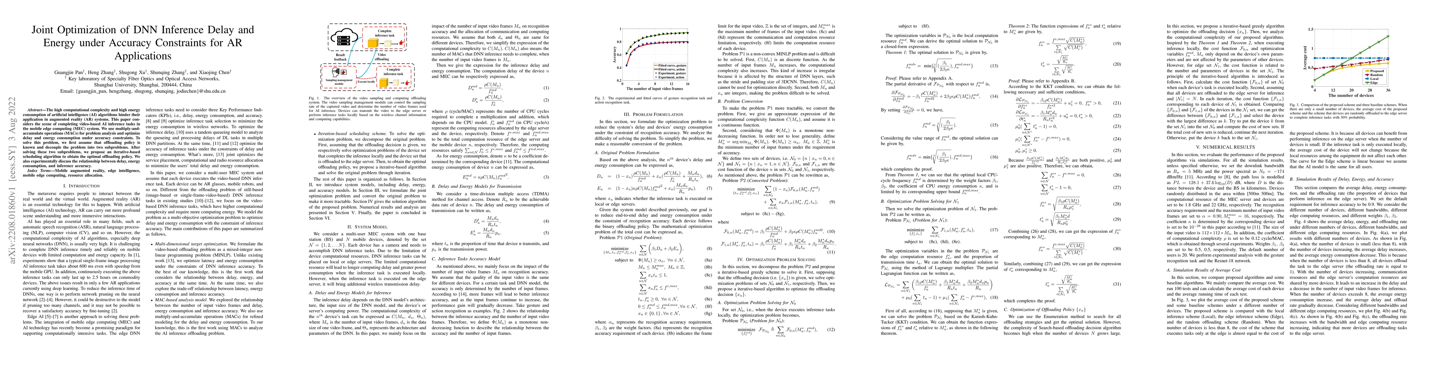 Thumbnail for Joint Optimization of DNN Inference Delay and Energy under Accuracy
  Constraints for AR Applications