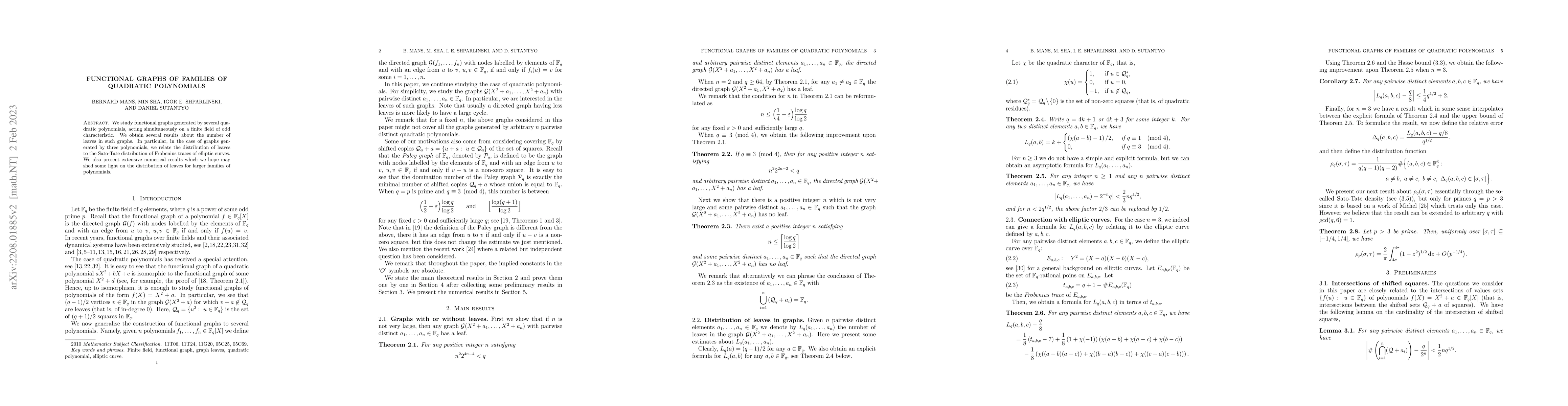 Thumbnail for Functional graphs of families of quadratic polynomials
