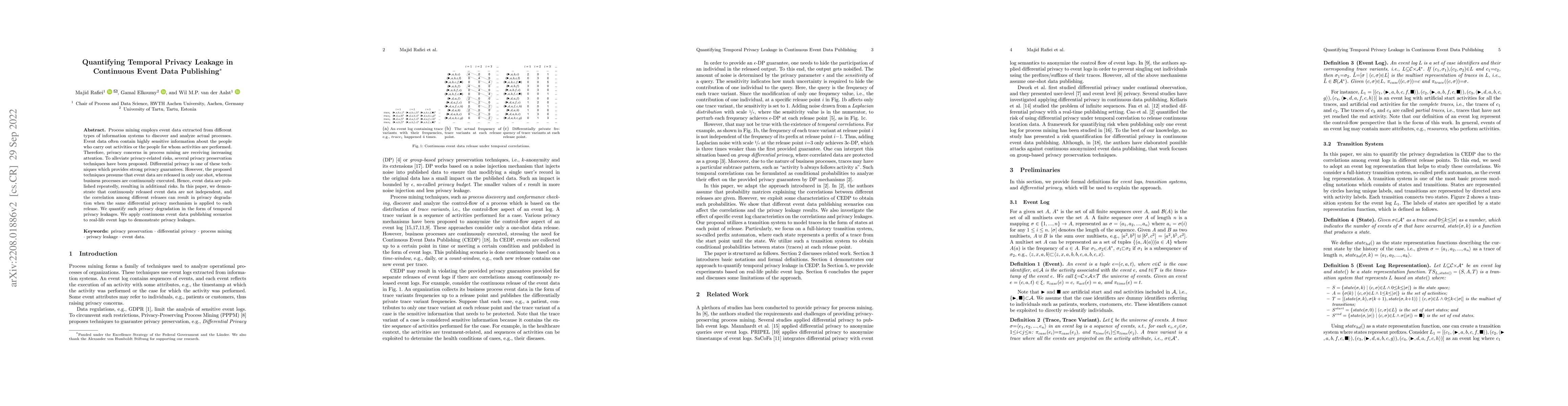 Thumbnail for Quantifying Temporal Privacy Leakage in Continuous Event Data Publishing