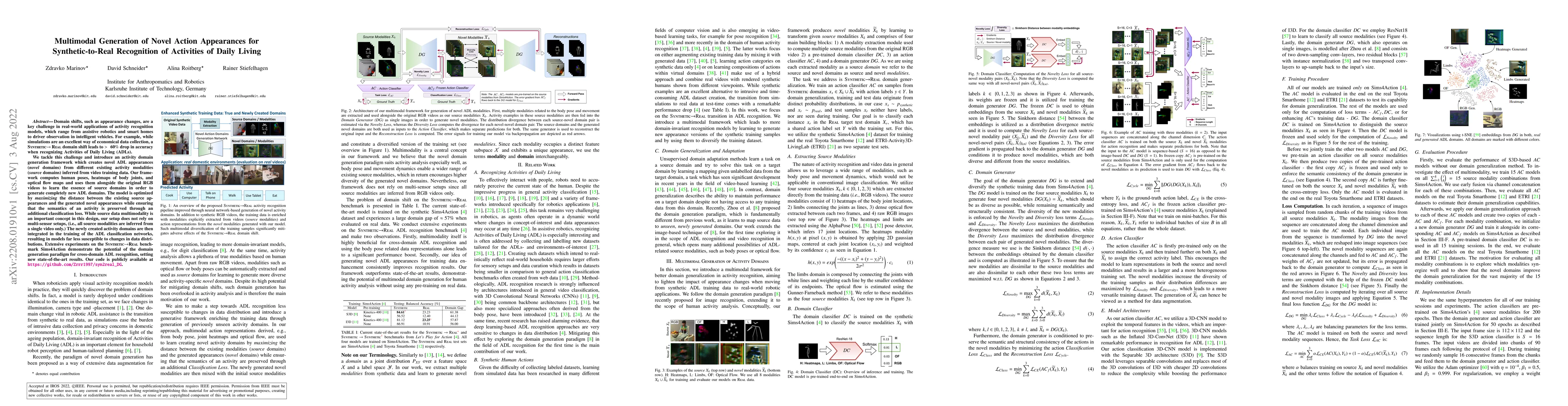 Thumbnail for Multimodal Generation of Novel Action Appearances for Synthetic-to-Real
  Recognition of Activities of Daily Living
