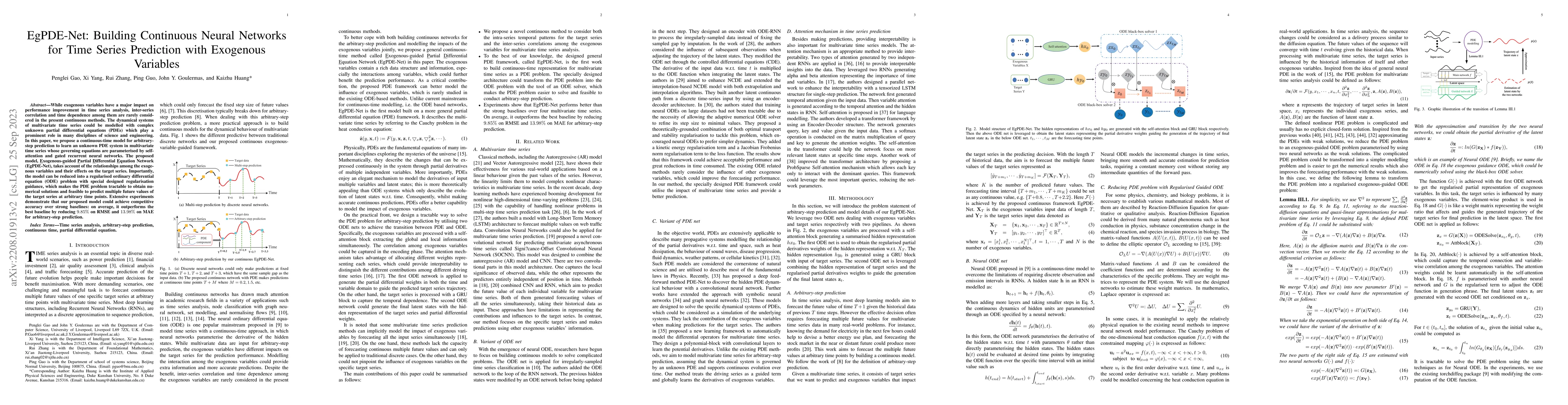 Thumbnail for EgPDE-Net: Building Continuous Neural Networks for Time Series
  Prediction with Exogenous Variables