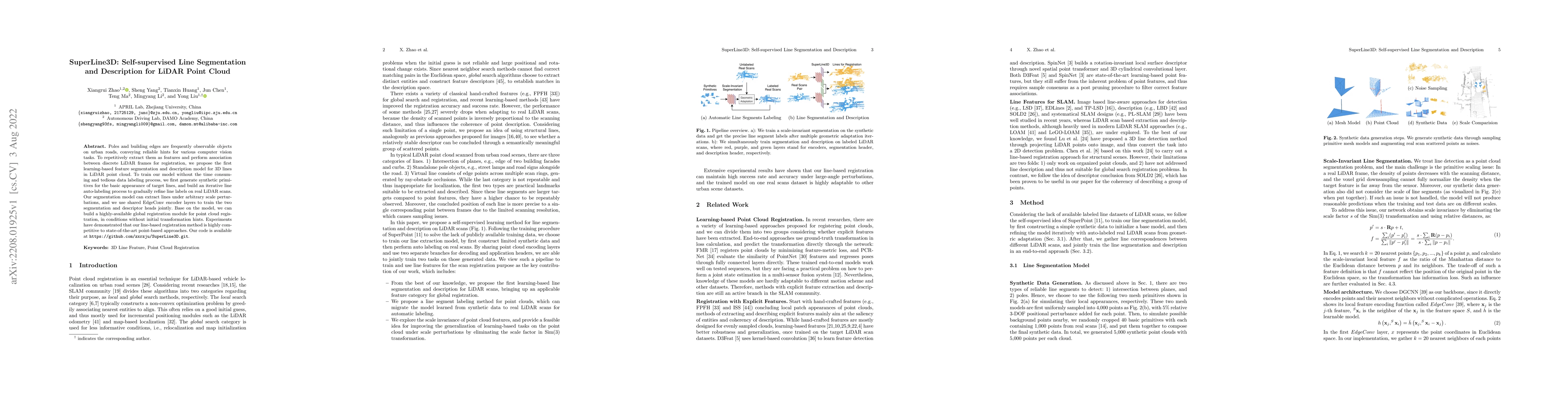 Thumbnail for SuperLine3D: Self-supervised Line Segmentation and Description for LiDAR
  Point Cloud