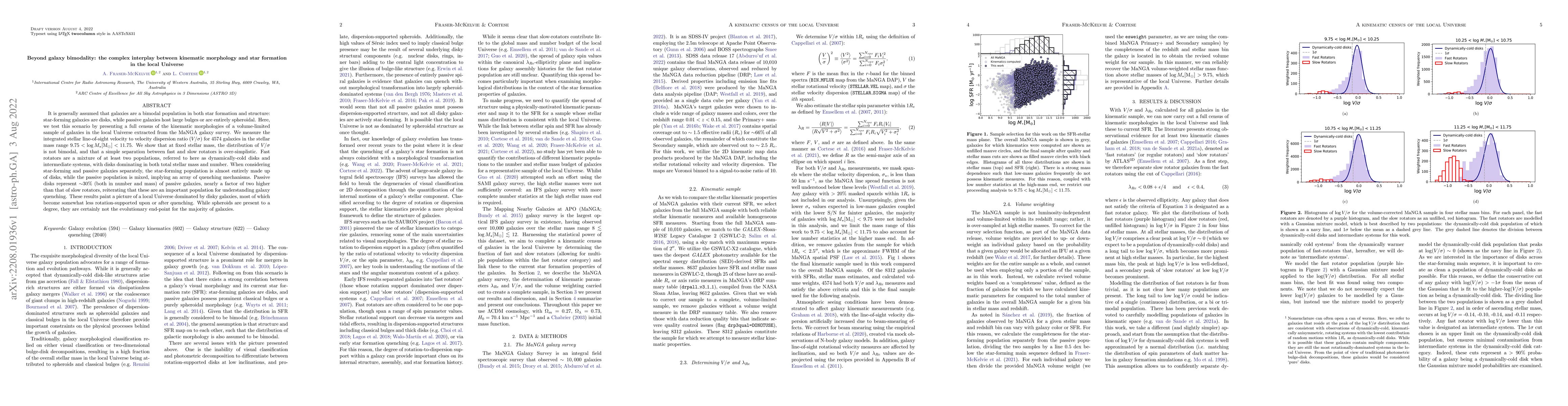 Thumbnail for Beyond galaxy bimodality: the complex interplay between kinematic
  morphology and star formation in the local Universe