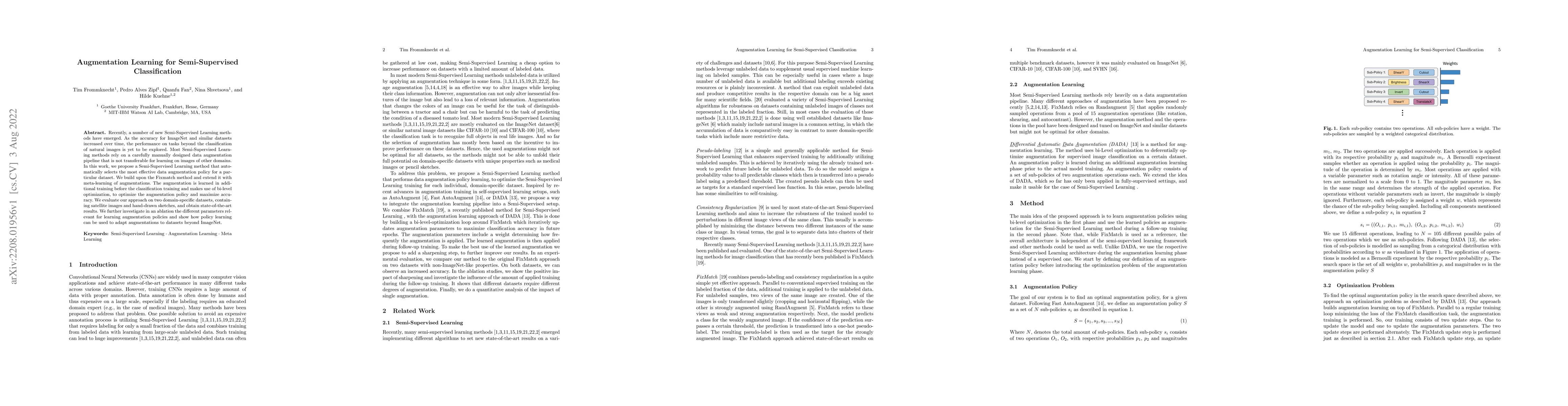 Thumbnail for Augmentation Learning for Semi-Supervised Classification