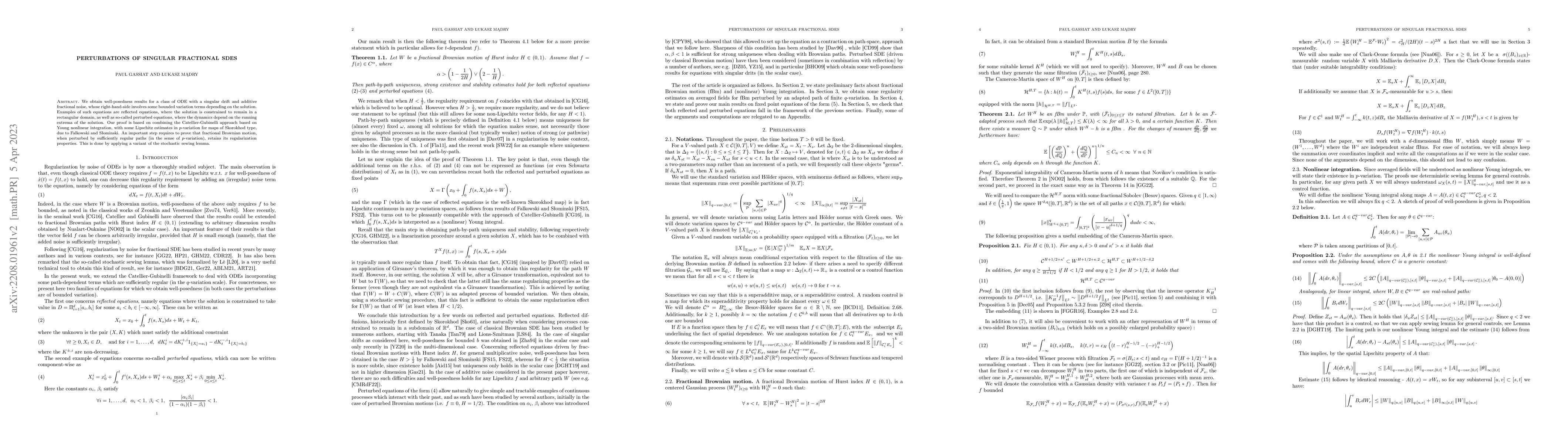 Thumbnail for Perturbations of singular fractional SDEs