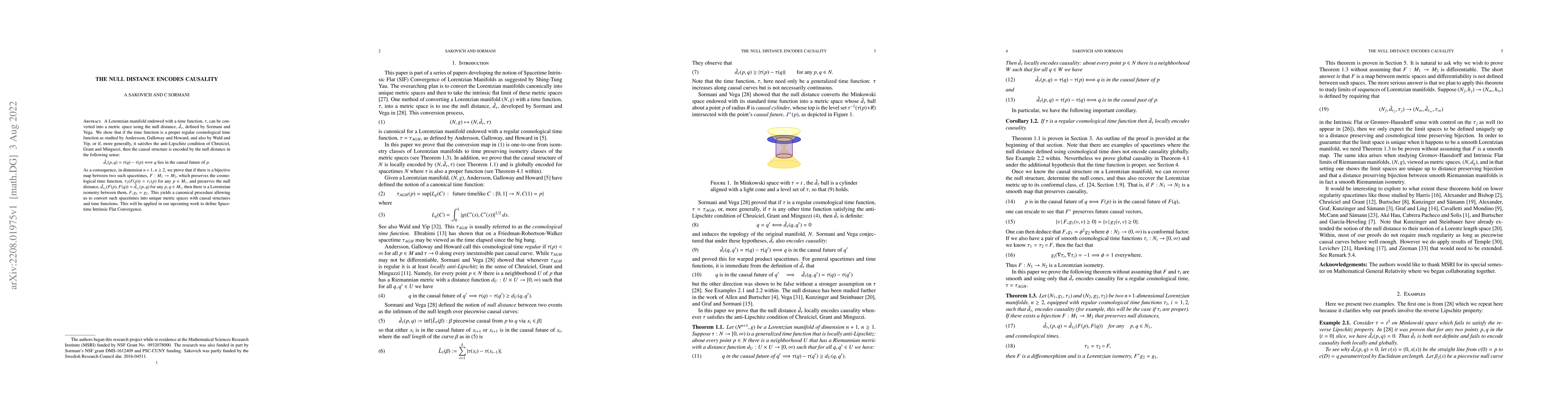 Thumbnail for The Null distance encodes causality