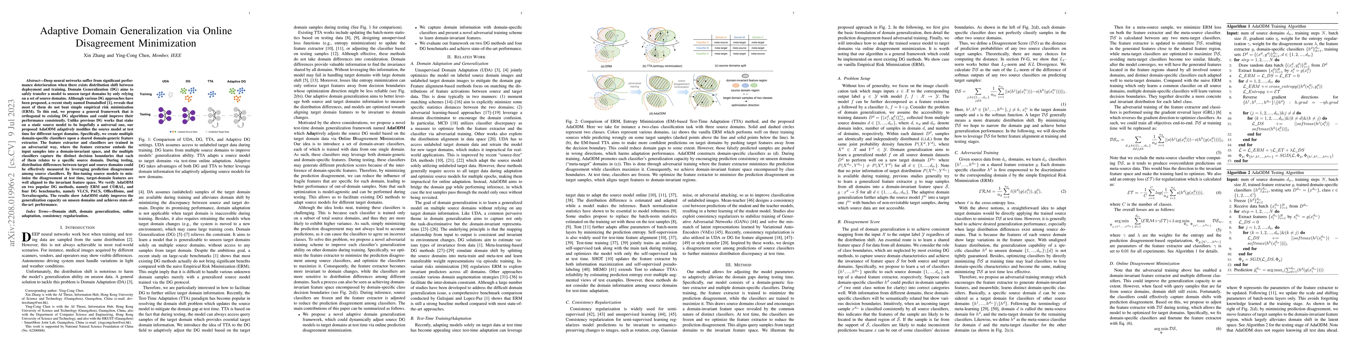 Thumbnail for Adaptive Domain Generalization via Online Disagreement Minimization
