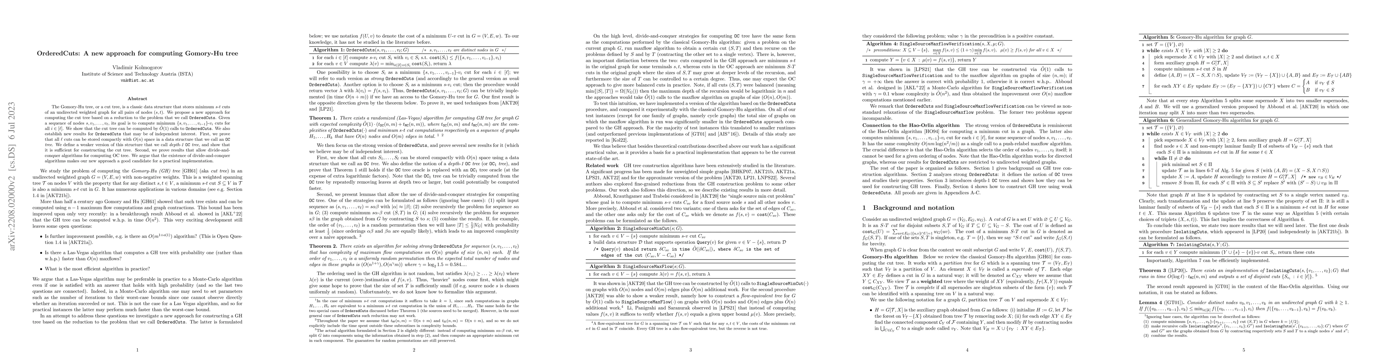 Thumbnail for OrderedCuts: A new approach for computing Gomory-Hu tree