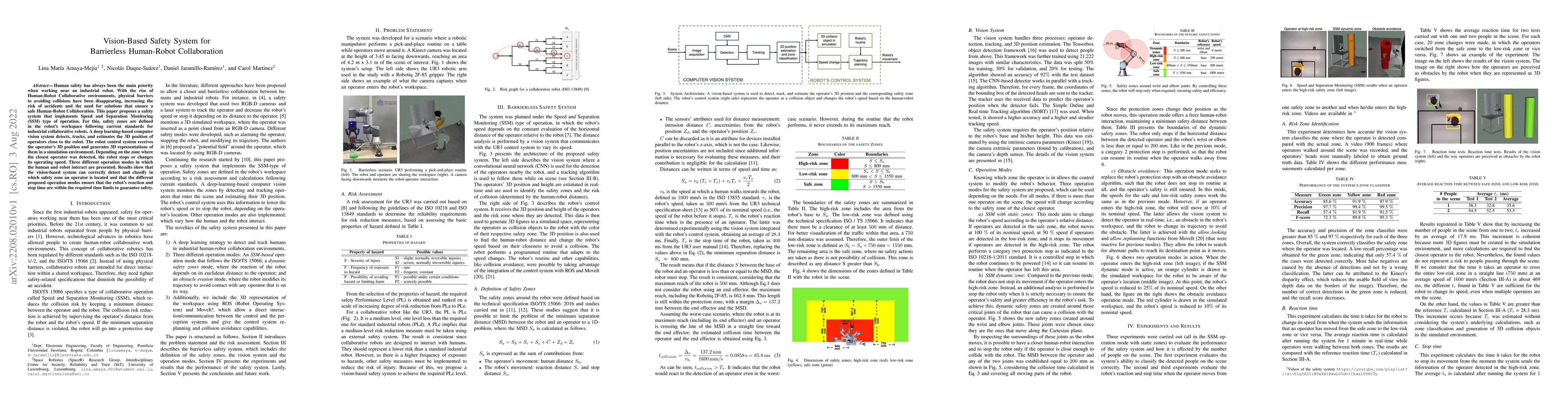 Thumbnail for Vision-Based Safety System for Barrierless Human-Robot Collaboration