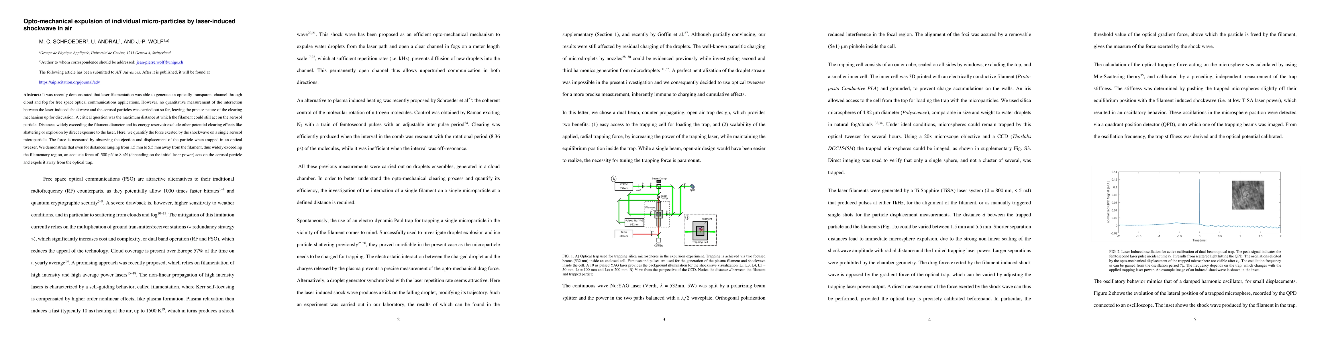 Thumbnail for Opto-mechanical expulsion of individual micro-particles by laser-induced
  shockwave in air