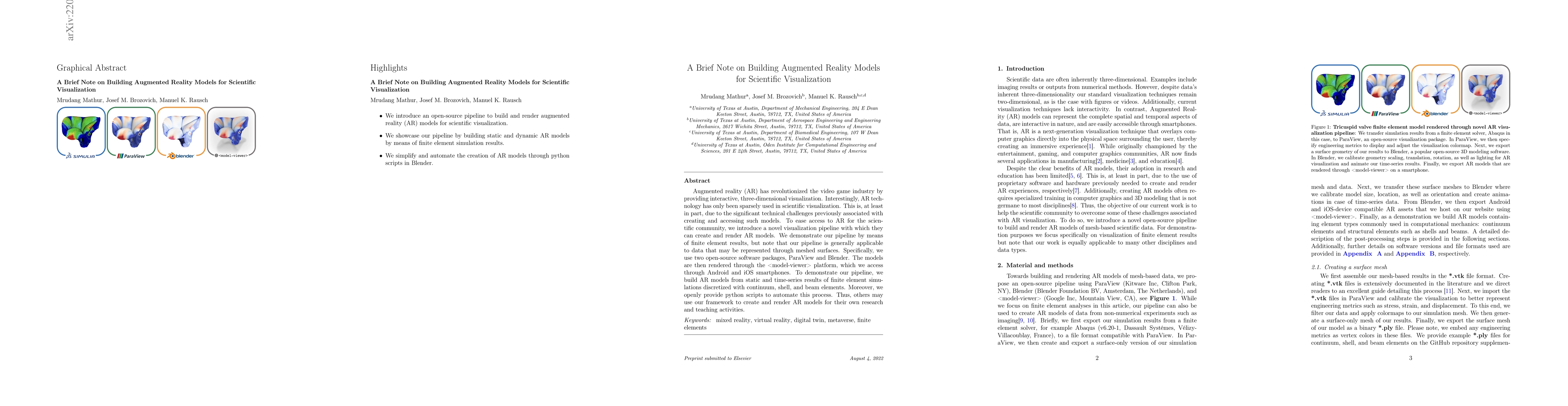 Thumbnail for A Brief Note on Building Augmented Reality Models for Scientific
  Visualization