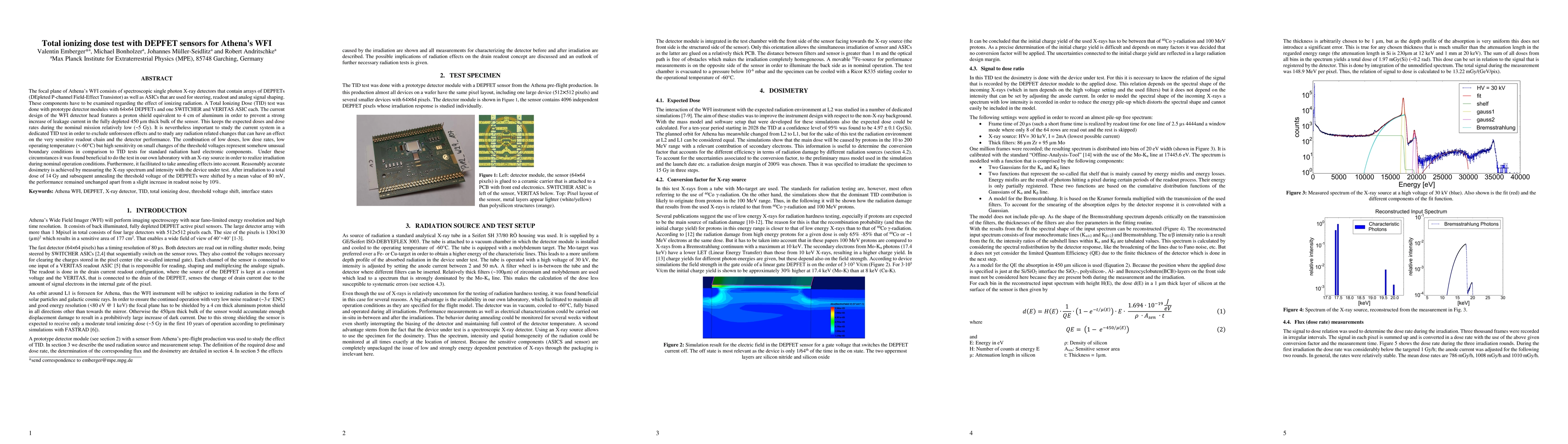 Thumbnail for Total ionizing dose test with DEPFET sensors for Athena's WFI