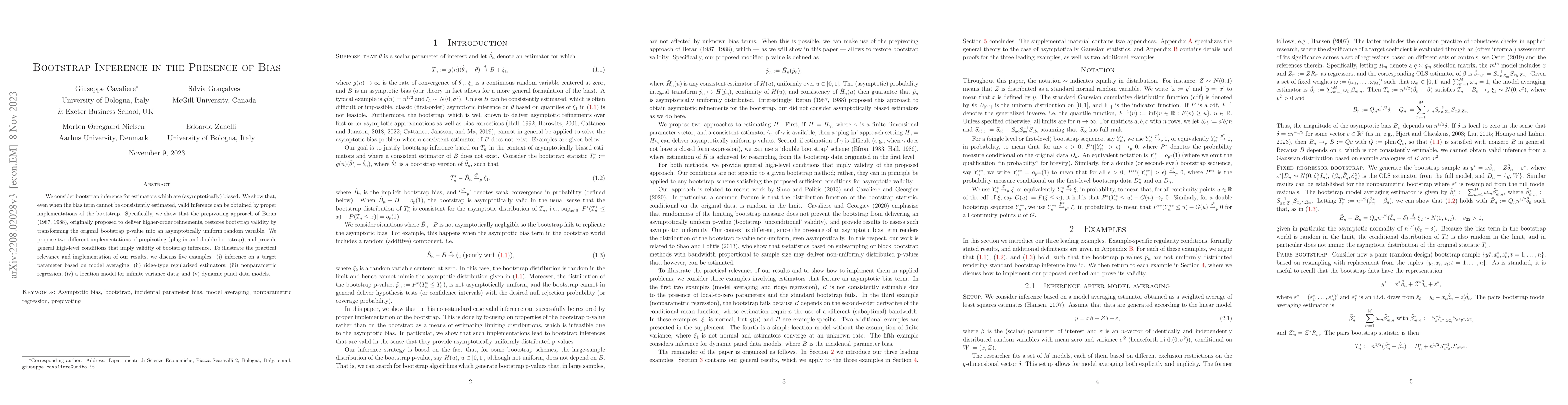 Thumbnail for Bootstrap inference in the presence of bias